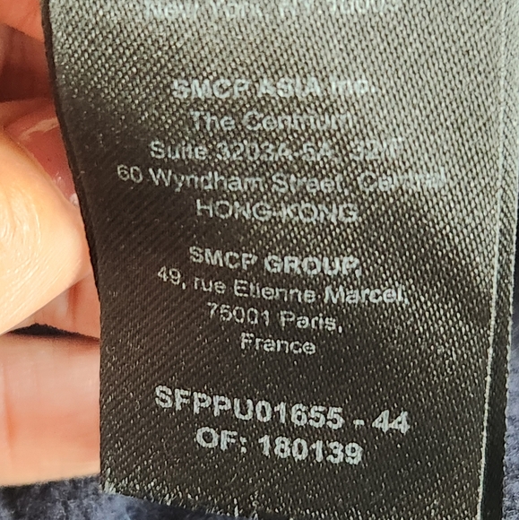 SANDRO WILLIANS Puritan Collar Wool Sweater in Navy Blue Size:0 - Picture 14 of 14